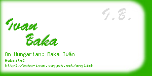 ivan baka business card